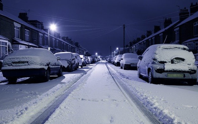 Snow covered street photo