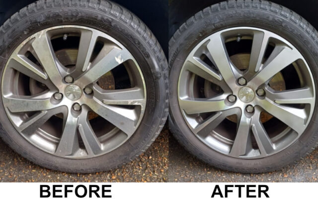 Before after wheel refurbed photo